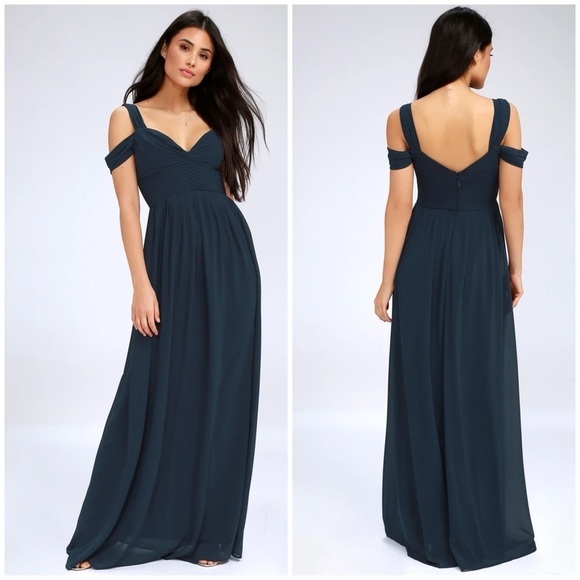 Lulu’s Make Me Move Navy Blue Maxi Dress - Picture 1 of 13
